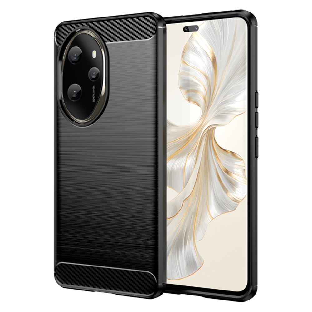 Husa de protectie Techsuit Carbon Siliconecompatibila cu Honor 100 Pro, acoperire spate, negru