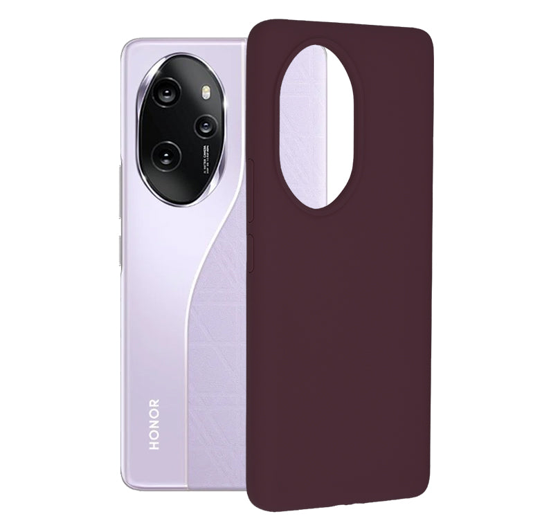 Husa de protectie Techsuit Soft Edge Silicone compatibila cu Honor 100 Pro, acoperire spate, visiniu