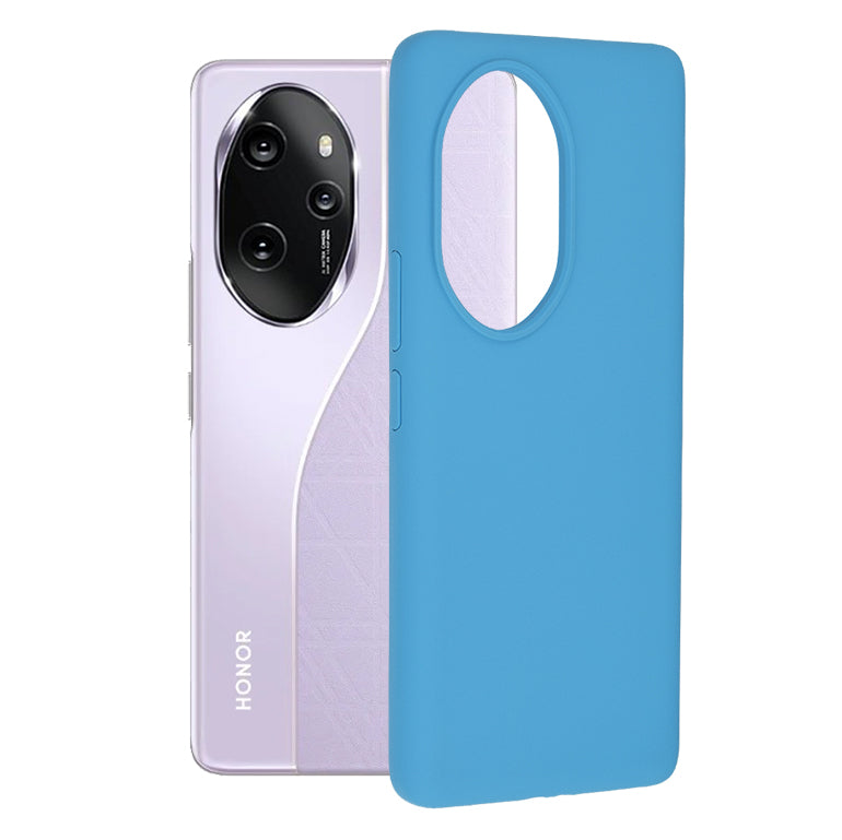 Husa de protectie Techsuit Soft Edge Silicone compatibila cu Honor 100 Pro, acoperire spate, albastru deschis