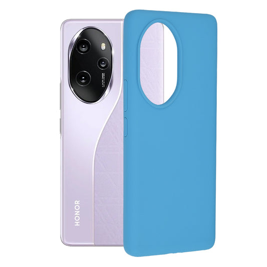 Husa de protectie Techsuit Soft Edge Silicone compatibila cu Honor 100 Pro, acoperire spate, albastru deschis