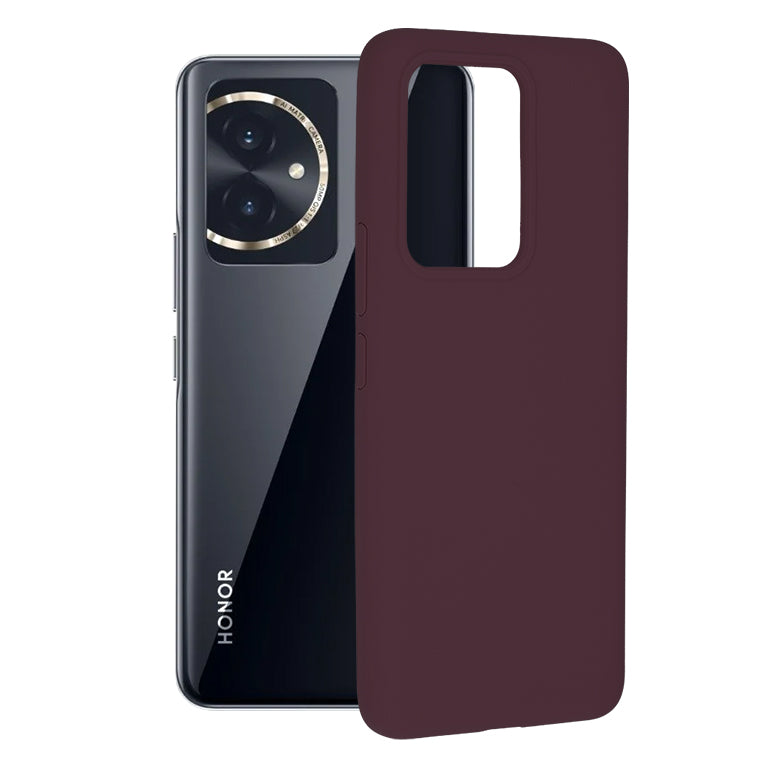 Husa de protectie Techsuit Soft Edge Silicone compatibila cu Honor 100, acoperire spate, visiniu