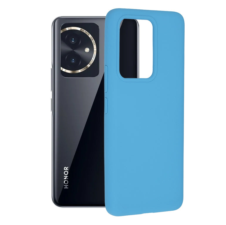 Husa de protectie Techsuit Soft Edge Silicone compatibila cu Honor 100, acoperire spate, albastru deschis