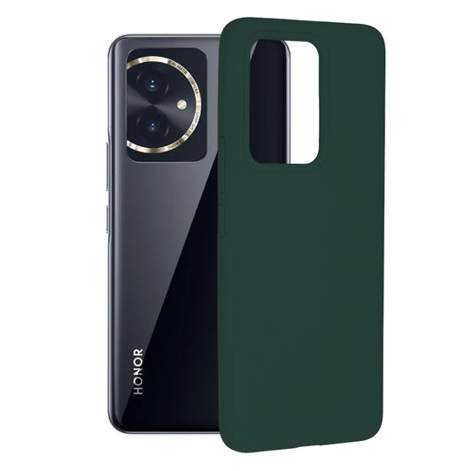 Husa de protectie Techsuit Soft Edge Silicone compatibila cu Honor 100, acoperire spate, verde inchis