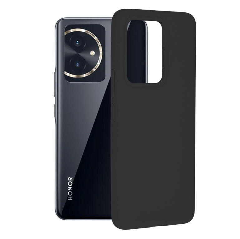 Husa de protectie Techsuit Soft Edge Silicone compatibila cu Honor 100, acoperire spate, negru