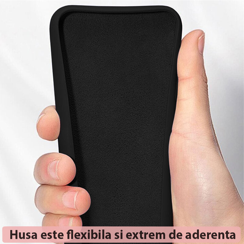 Husa de protectie Techsuit Soft Edge Silicone compatibila cu Honor 100, acoperire spate, negru