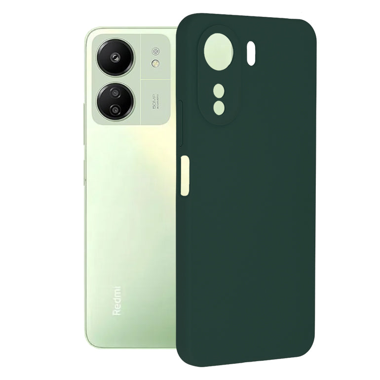 Husa de protectie Techsuit Soft Edge Silicone compatibila cu Xiaomi Redmi 13C 4G, acoperire spate, verde inchis
