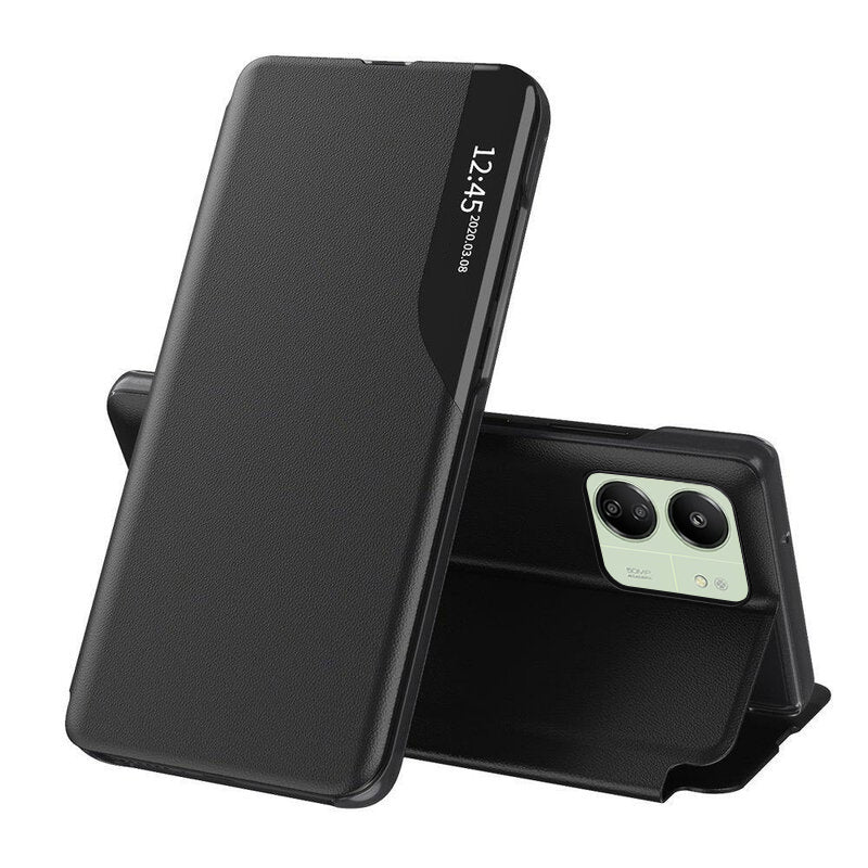 Husa de protectie Techsuit eFold Series compatibila cu Xiaomi Redmi 13C 4G, acoperire spate, negru
