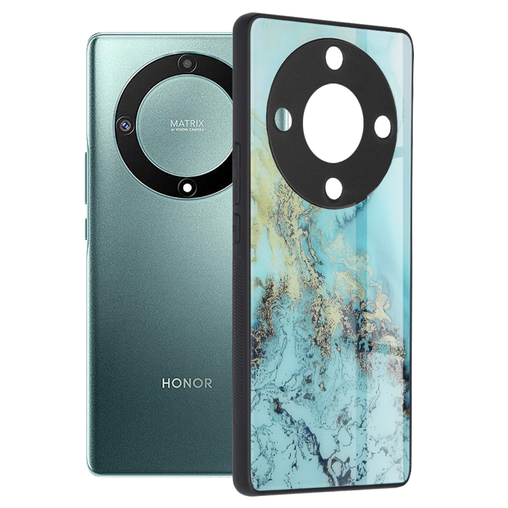 Husa de protectie Techsuit Glaze Series compatibila cu Honor 90 Lite, acoperire spate, Blue Ocean