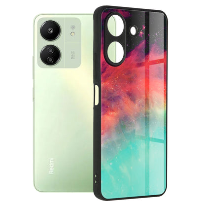 Husa de protectie Techsuit Glaze Series compatibila cu Xiaomi Redmi 13C 4G, acoperire spate, Fiery Ocean