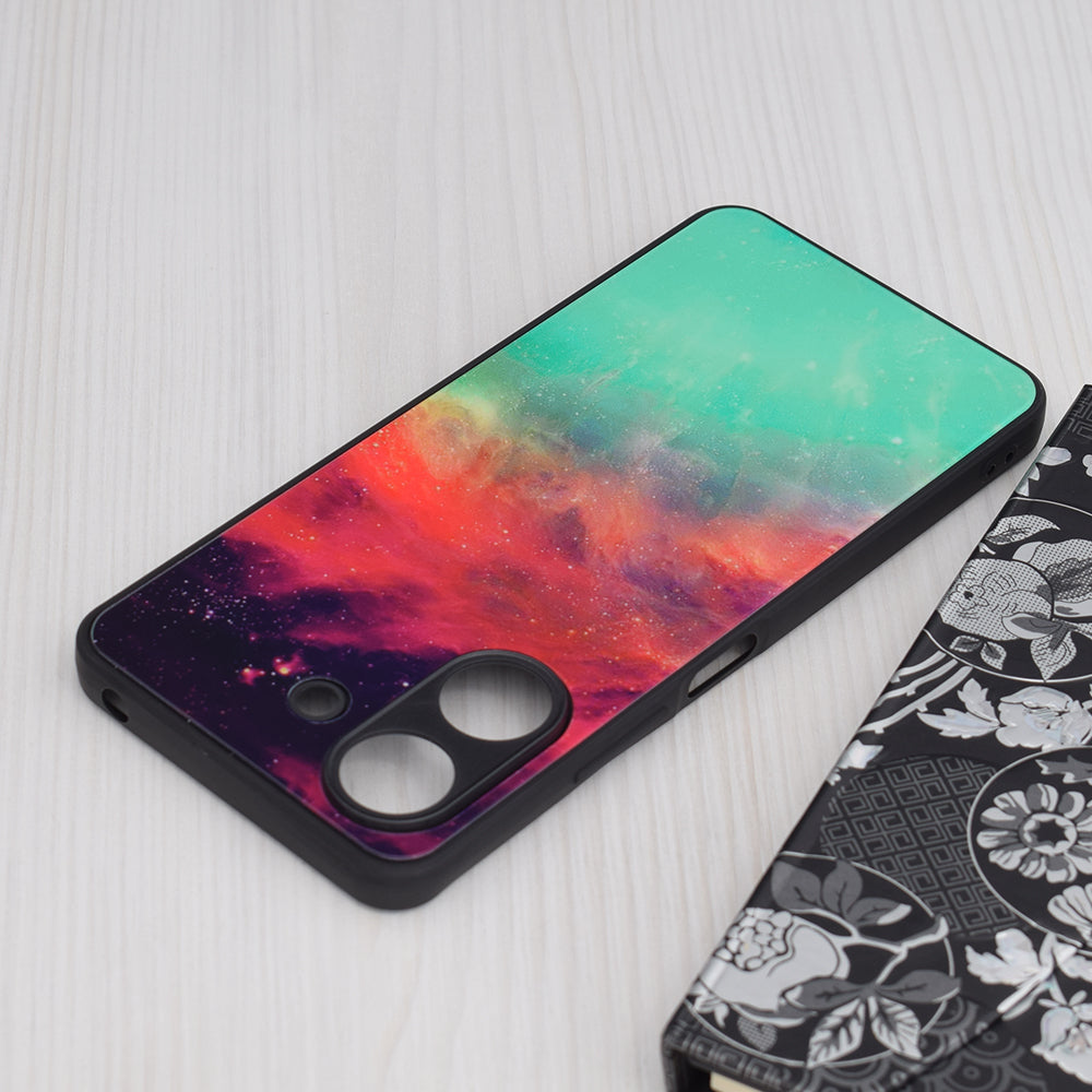 Husa de protectie Techsuit Glaze Series compatibila cu Xiaomi Redmi 13C 4G, acoperire spate, Fiery Ocean
