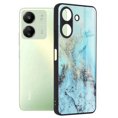 Husa de protectie Techsuit Glaze Series compatibila cu Xiaomi Redmi 13C 4G, acoperire spate, Blue Ocean
