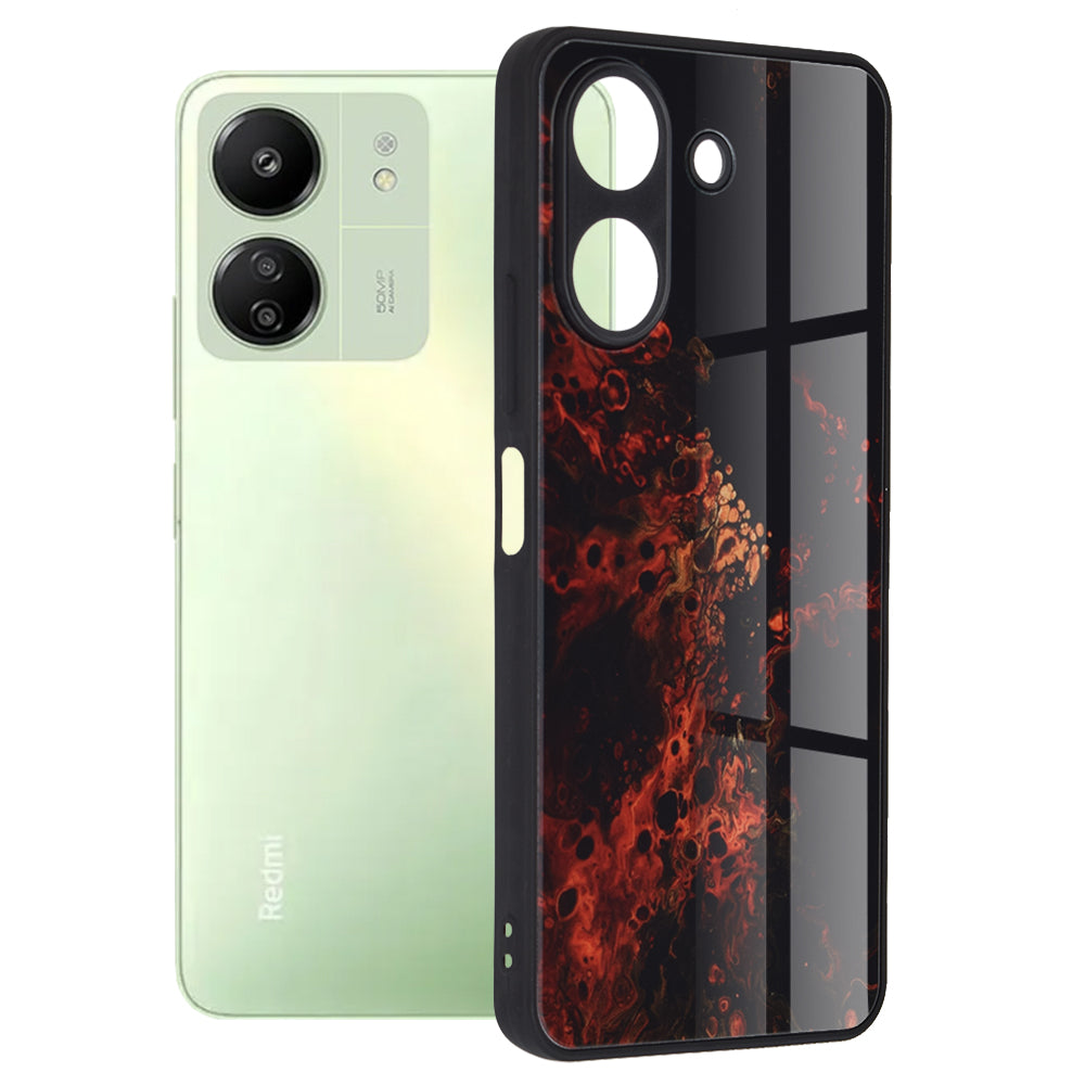 Husa de protectie Techsuit Glaze Series compatibila cu Xiaomi Redmi Poco C65, acoperire spate, Red Nebula