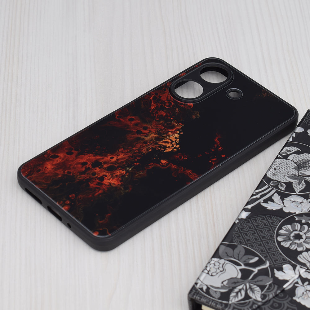 Husa de protectie Techsuit Glaze Series compatibila cu Xiaomi Redmi 13C 4G, acoperire spate, Red Nebula