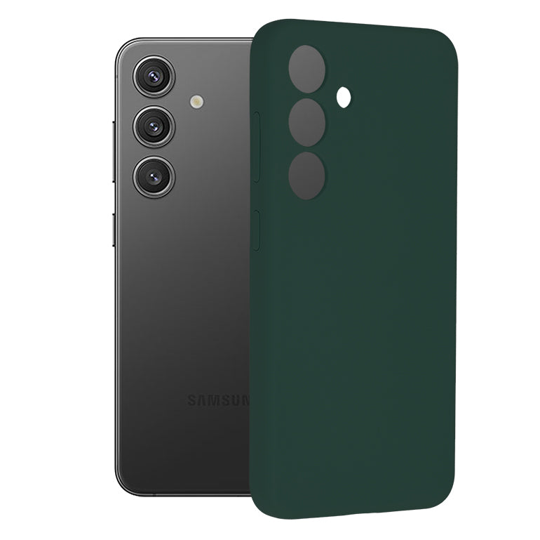 Husa de protectie Techsuit Soft Edge Silicone compatibila cu Samsung Galaxy S24, acoperire spate, verde inchis