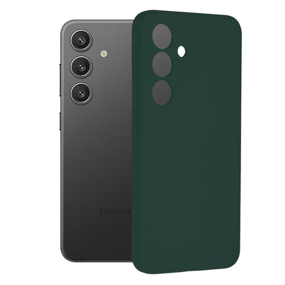 Husa de protectie Techsuit Soft Edge Silicone compatibila cu Samsung Galaxy S24, acoperire spate, verde inchis