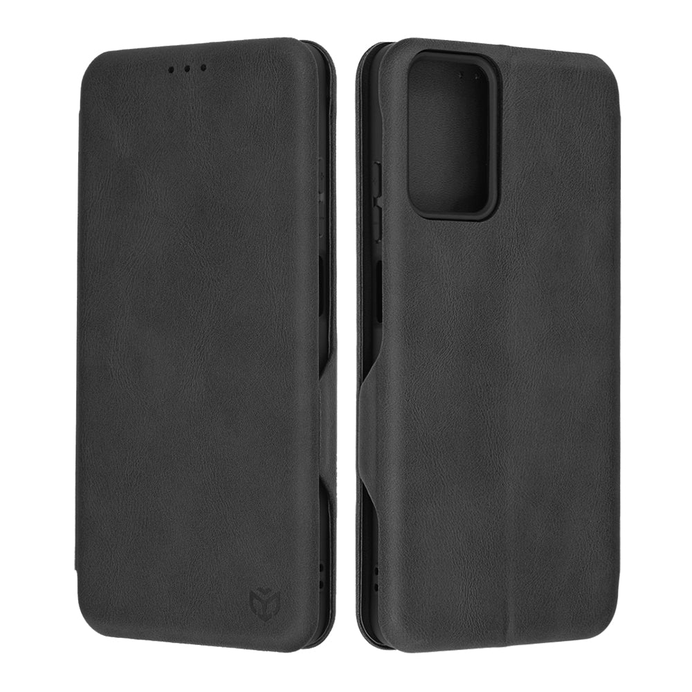Husa de protectie Techsuit Safe Wallet Plus compatibila cu Motorola Moto E22i, acoperire spate, negru