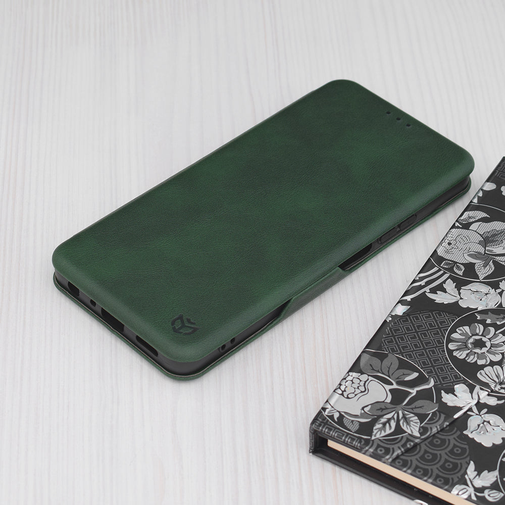 Husa de protectie Techsuit Safe Wallet Plus compatibila cu Oppo A78 5G, acoperire spate, verde