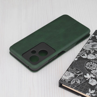 Husa de protectie Techsuit Safe Wallet Plus compatibila cu Oppo A79 5G, acoperire spate, verde