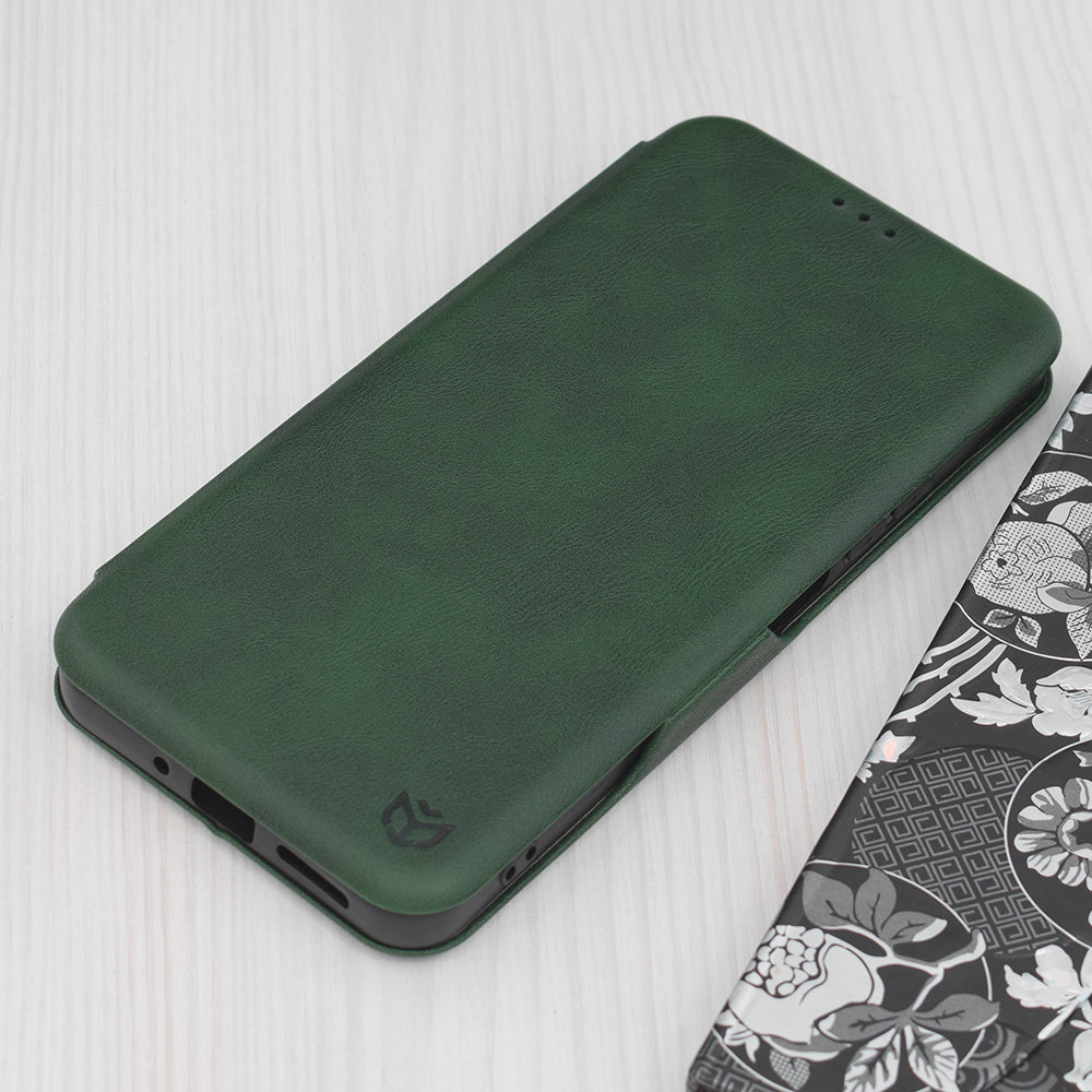 Husa de protectie Techsuit Safe Wallet Plus compatibila cu Xiaomi Redmi 13C 5G, acoperire spate, verde