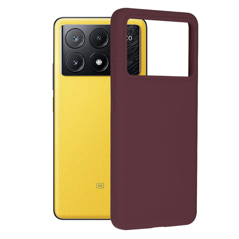 Husa de protectie Techsuit Soft Edge Silicone compatibila cu Xiaomi Poco X6 Pro, acoperire spate, visiniu