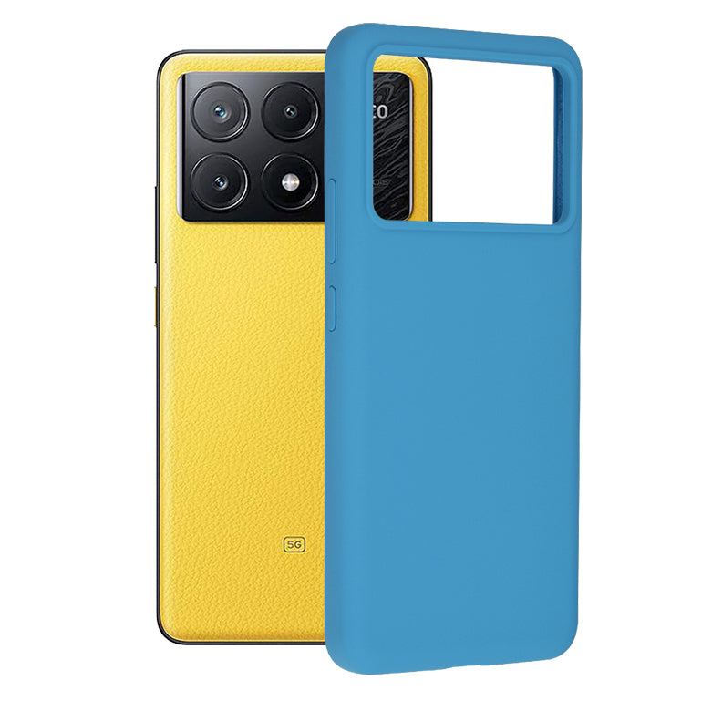Husa de protectie Techsuit Soft Edge Silicone compatibila cu Xiaomi Poco X6 Pro, acoperire spate, albastru deschis