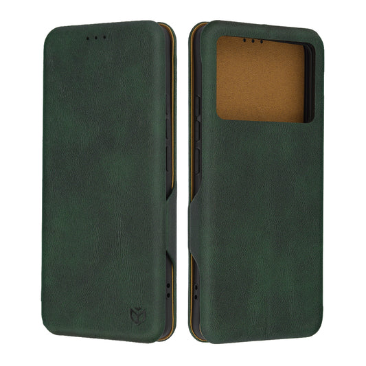 Husa de protectie Techsuit Safe Wallet Plus compatibila cu Xiaomi Poco X6 Pro, acoperire spate, verde