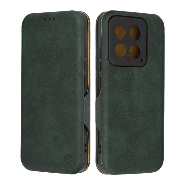 Husa de protectie Techsuit Safe Wallet Plus compatibila cu Xiaomi 14, acoperire spate, verde