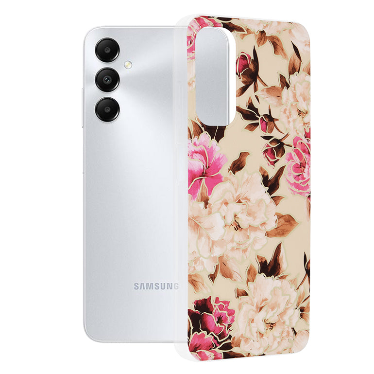 Husa de protectie Techsuit Marble Series compatibila cu Samsung Galaxy A05s, acoperire spate, Mary, Berry Nude