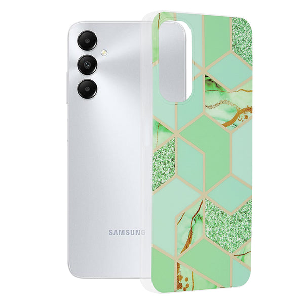 Husa de protectie Techsuit Marble Series compatibila cu Samsung Galaxy A05s, acoperire spate, Green Hex