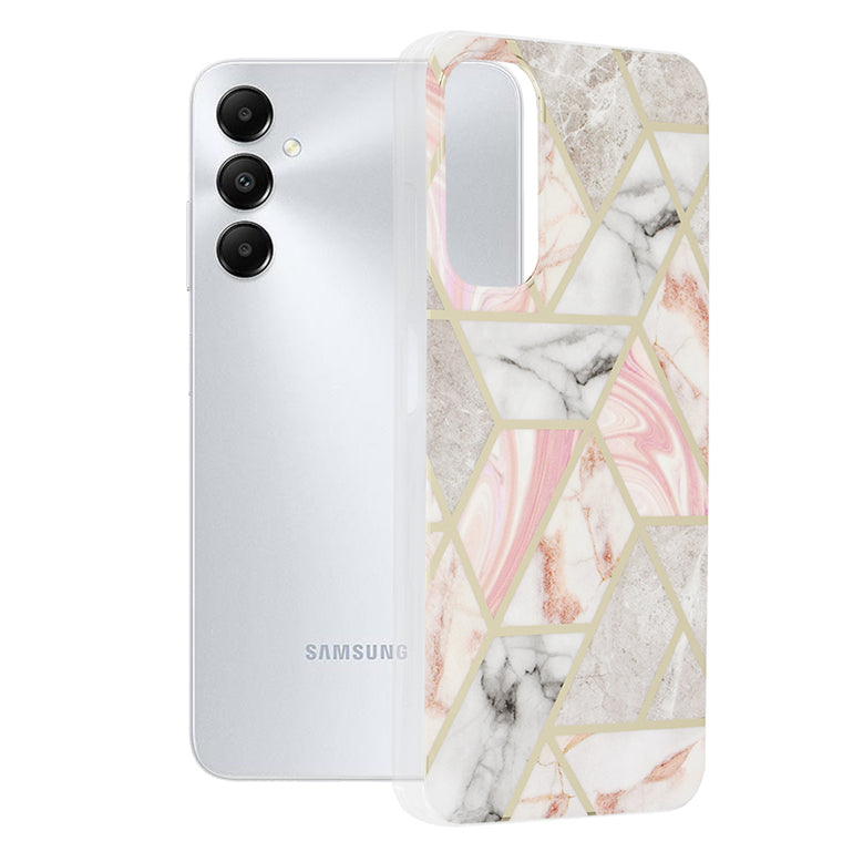 Husa de protectie Techsuit Marble Series compatibila cu Samsung Galaxy A05s, acoperire spate, Pink Hex