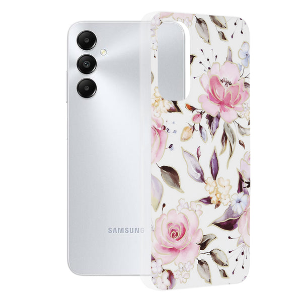 Husa de protectie Techsuit Marble Series compatibila cu Samsung Galaxy A05s, acoperire spate, Chloe White