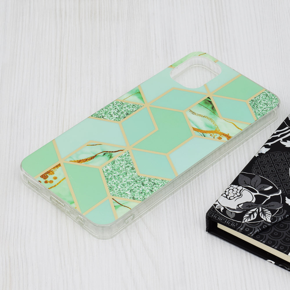Husa de protectie Techsuit Marble Series compatibila cu Samsung Galaxy A05, acoperire spate, Green Hex