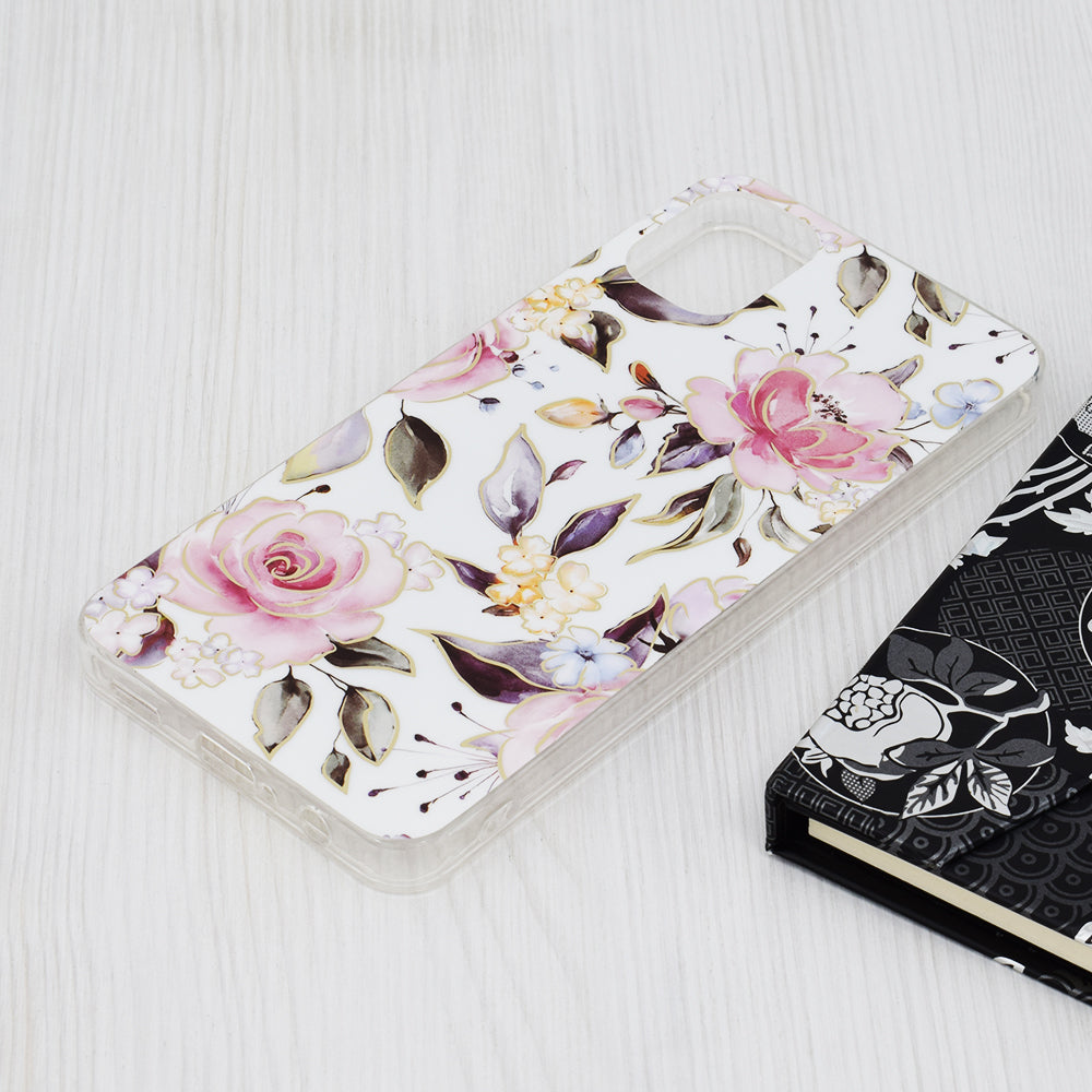 Husa de protectie Techsuit Marble Series compatibila cu Samsung Galaxy A05, acoperire spate, Chloe White