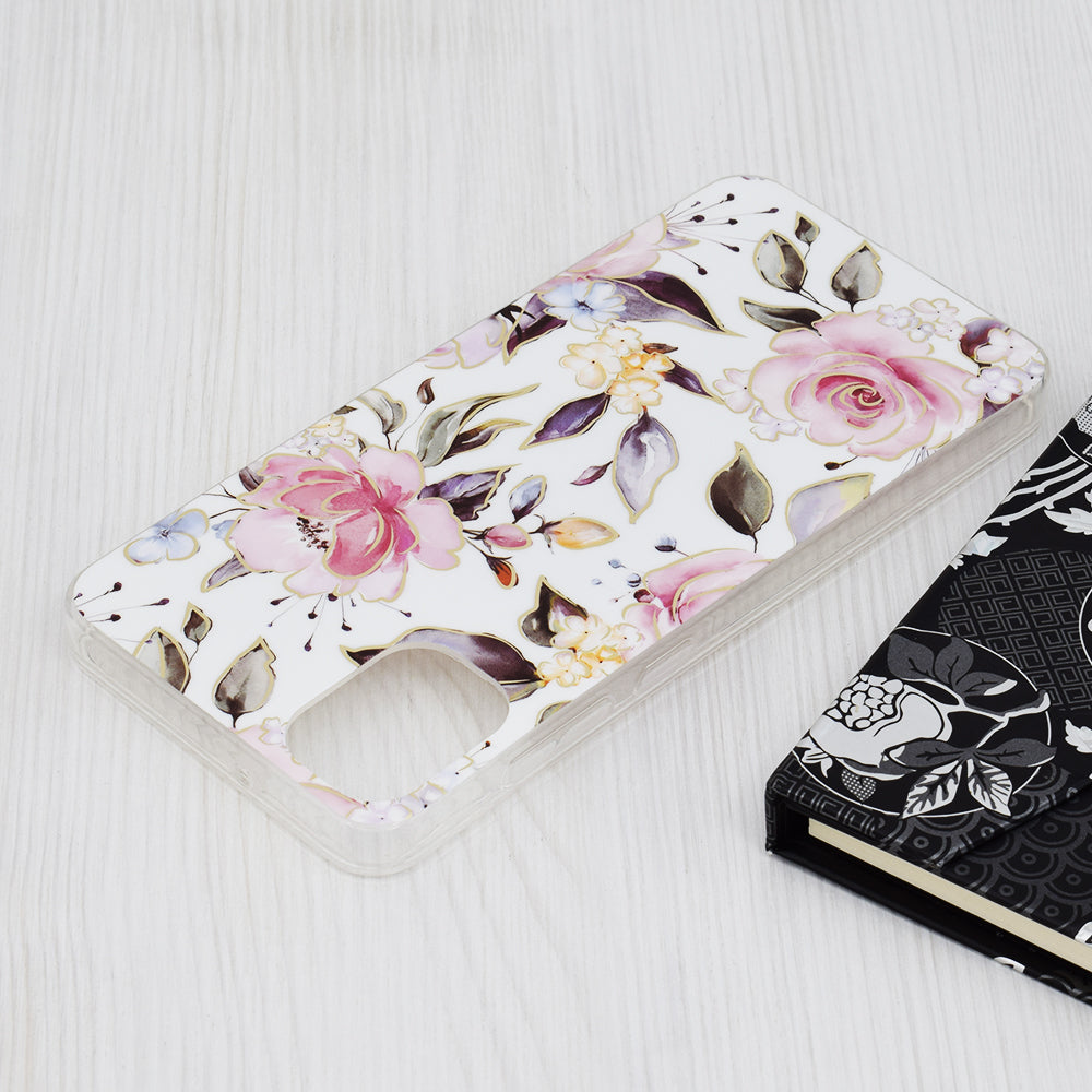 Husa de protectie Techsuit Marble Series compatibila cu Samsung Galaxy A05, acoperire spate, Chloe White