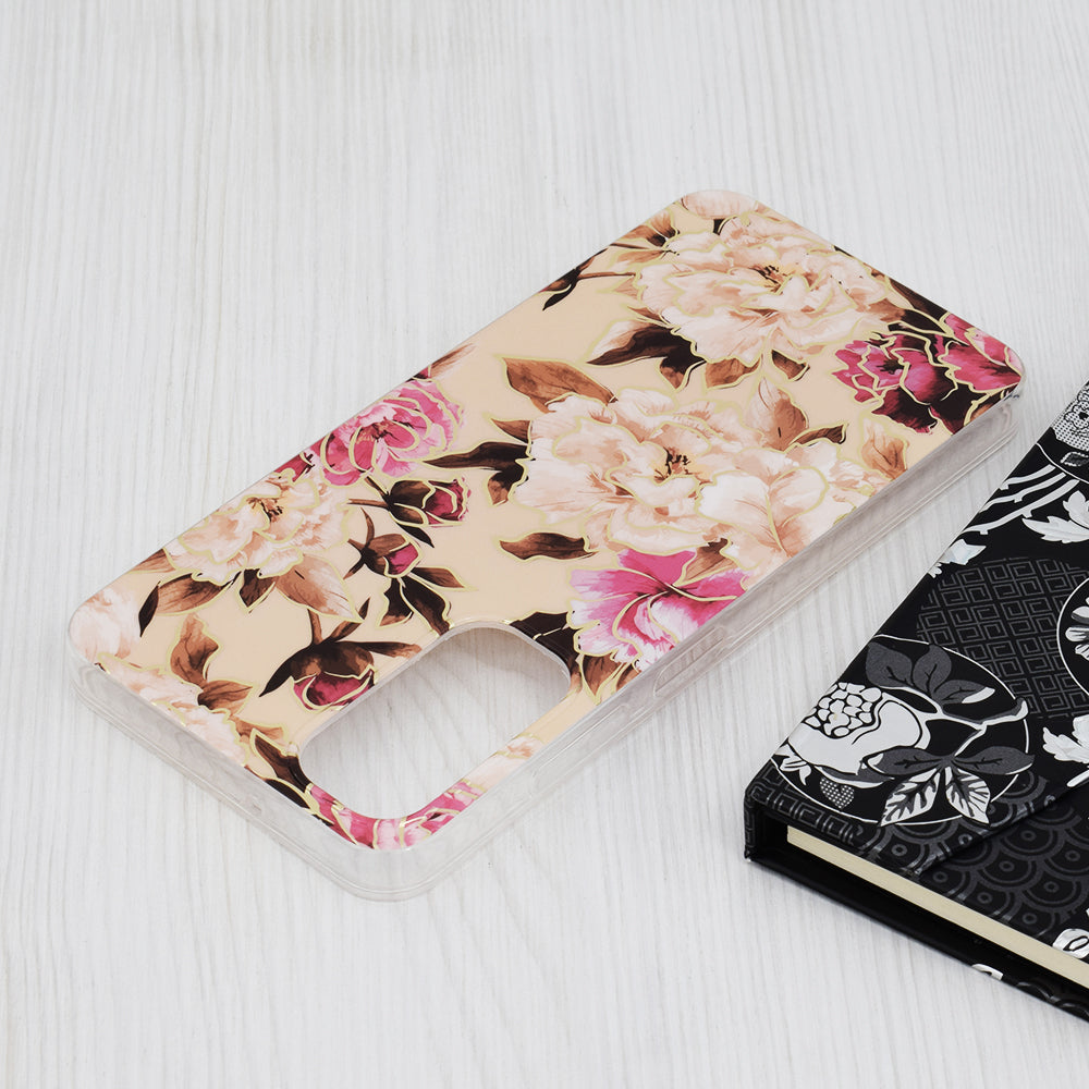 Husa de protectie Techsuit Marble Series compatibila cu Samsung Galaxy A05s, acoperire spate, Mary, Berry Nude