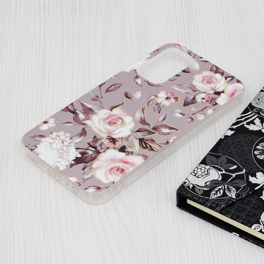 Husa de protectie Techsuit Marble Series compatibila cu Samsung Galaxy A15 5G, acoperire spate, Bloom of Ruth, Gray