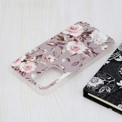 Husa de protectie Techsuit Marble Series compatibila cu Samsung Galaxy A15 5G, acoperire spate, Bloom of Ruth, Gray