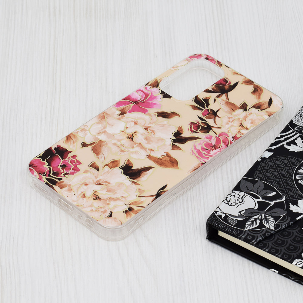 Husa de protectie Techsuit Marble Series compatibila cu Samsung Galaxy A15 5G, acoperire spate, Mary, Berry Nude