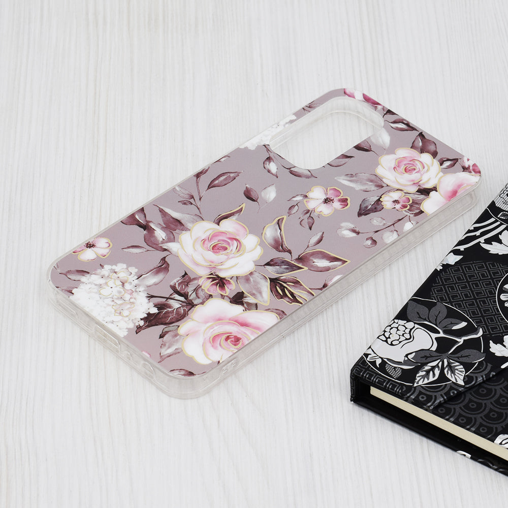 Husa de protectie Techsuit Marble Series compatibila cu Samsung Galaxy A25 5G, acoperire spate, Bloom of Ruth, Gray