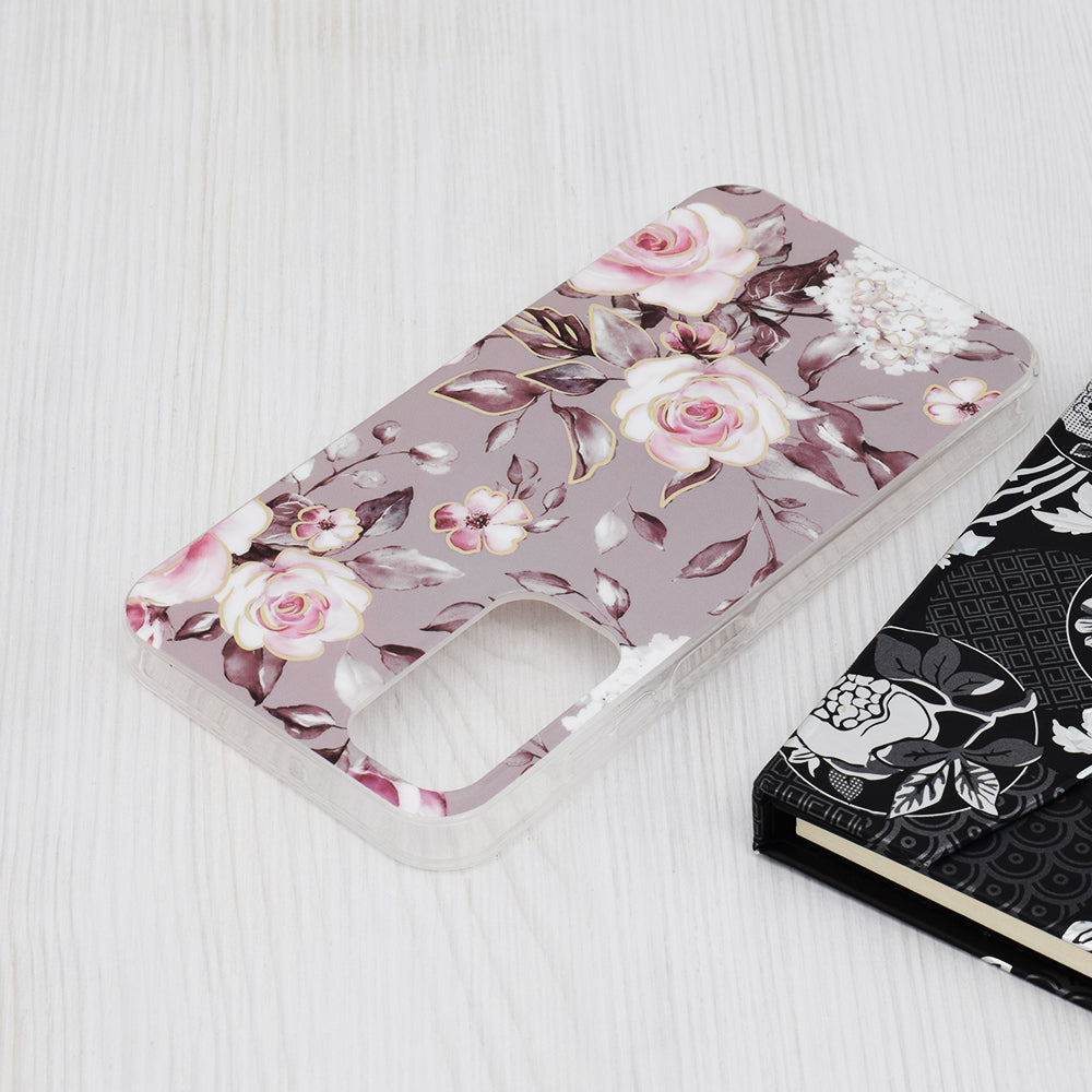 Husa de protectie Techsuit Marble Series compatibila cu Samsung Galaxy A25 5G, acoperire spate, Bloom of Ruth, Gray