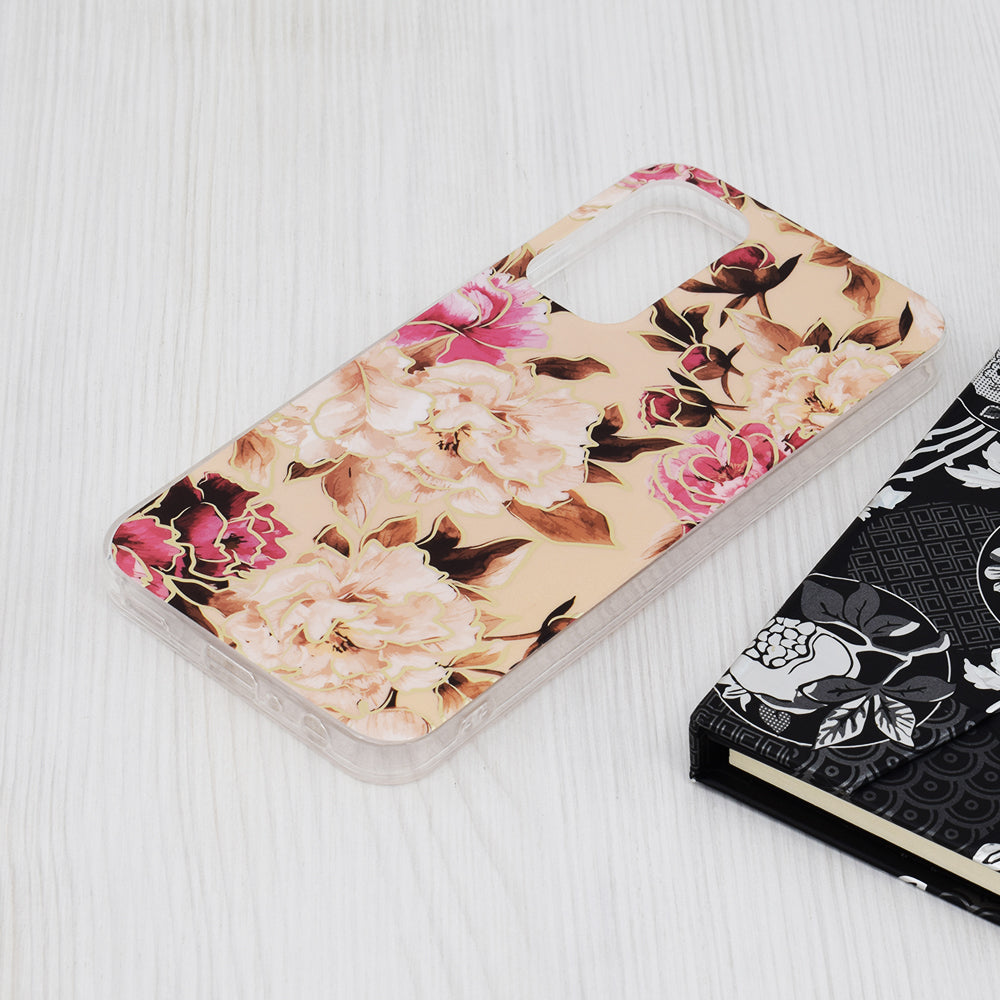 Husa de protectie Techsuit Marble Series compatibila cu Samsung Galaxy A25 5G, acoperire spate, Mary, Berry Nude