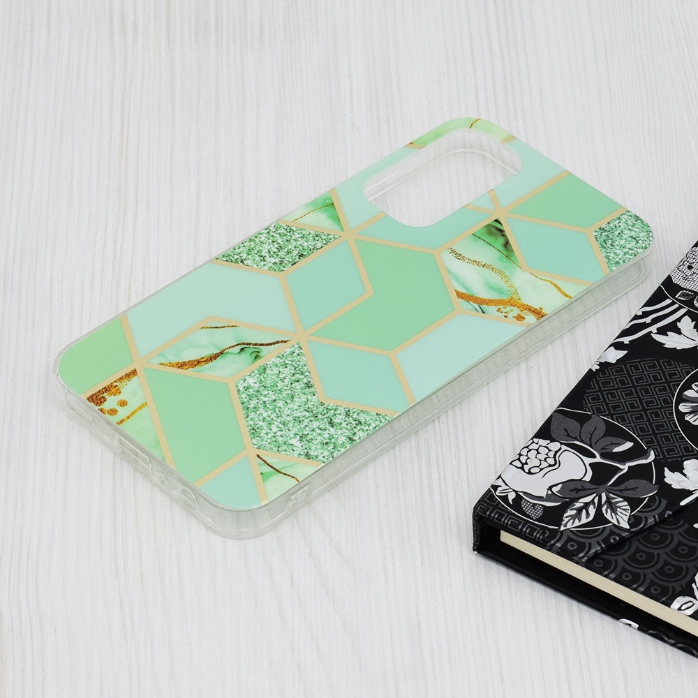 Husa de protectie Techsuit Marble Series compatibila cu Samsung Galaxy A25 5G, acoperire spate, Green Hex