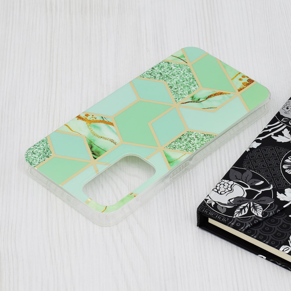 Husa de protectie Techsuit Marble Series compatibila cu Samsung Galaxy A25 5G, acoperire spate, Green Hex