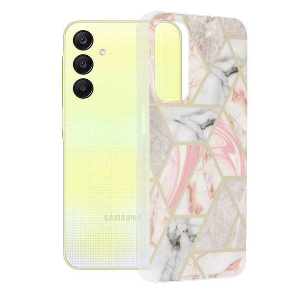 Husa de protectie Techsuit Marble Series compatibila cu Samsung Galaxy A25 5G, acoperire spate, Pink Hex