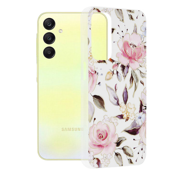 Husa de protectie Techsuit Marble Series compatibila cu Samsung Galaxy A25 5G, acoperire spate, Chloe White