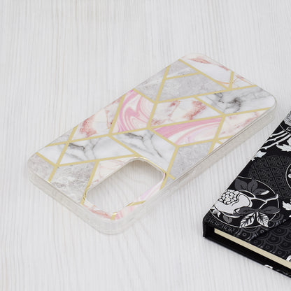 Husa de protectie Techsuit Marble Series compatibila cu Samsung Galaxy A35 5G, acoperire spate, Pink Hex