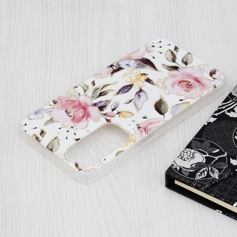 Husa de protectie Techsuit Marble Series compatibila cu Samsung Galaxy A35 5G, acoperire spate, Chloe White