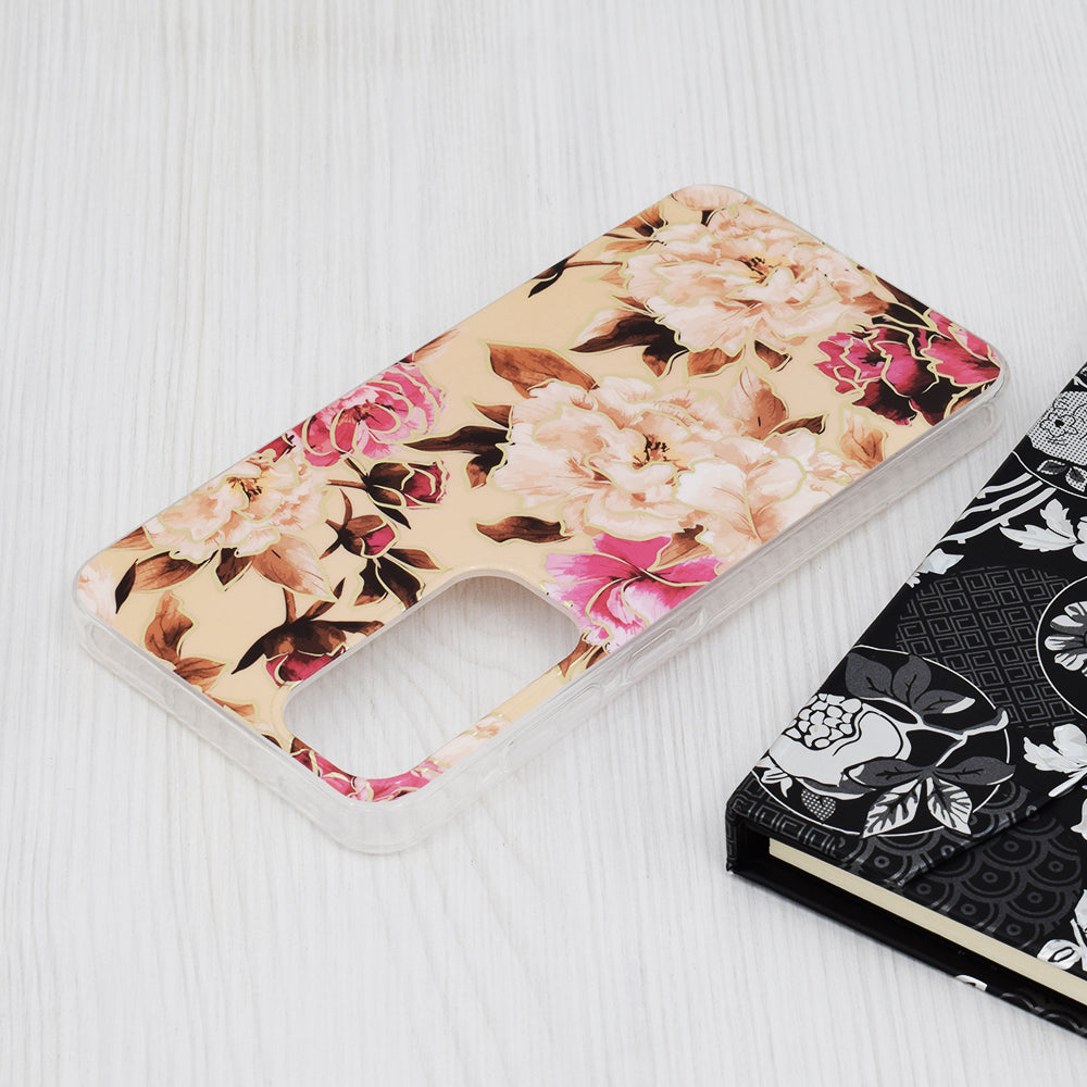 Husa de protectie Techsuit Marble Series compatibila cu Samsung Galaxy A55 5G, acoperire spate, Mary, Berry Nude