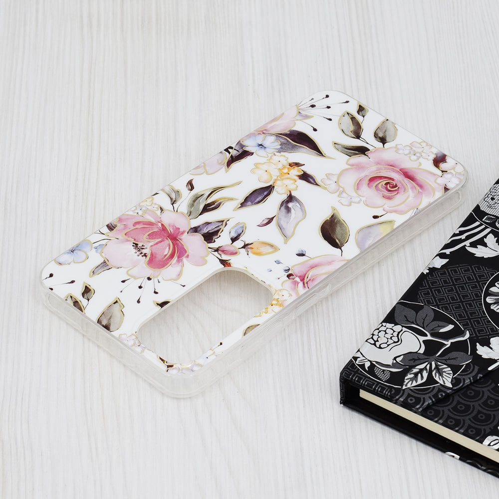 Husa de protectie Techsuit Marble Series compatibila cu Samsung Galaxy A55 5G, acoperire spate, Chloe White