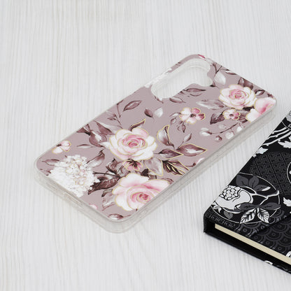 Husa de protectie Techsuit Marble Series compatibila cu Samsung Galaxy S24 Plus, acoperire spate, Bloom of Ruth, Gray